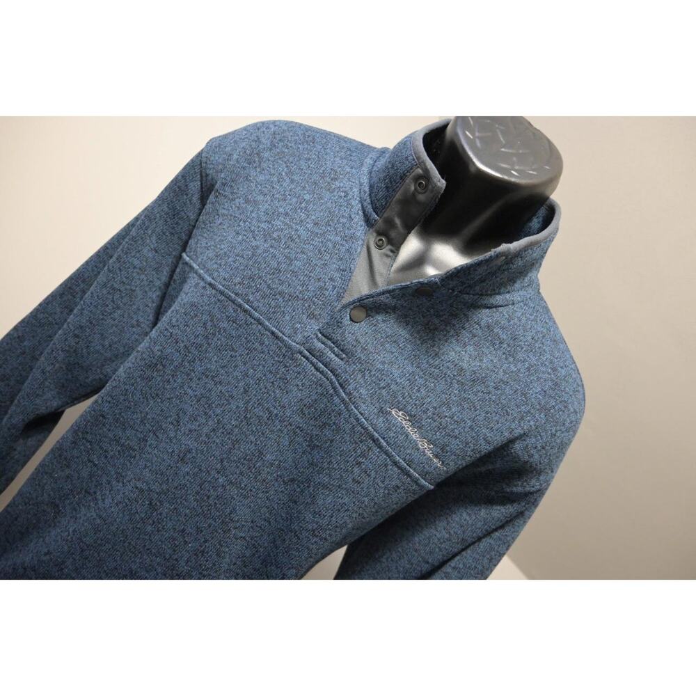 Eddie Bauer Camp Sweater Snap Neck Fleece Blue Pullover Hiking Mens Sz XL - Picture 4 of 7